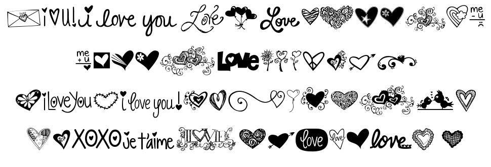 KG Heart Doodles font specimens