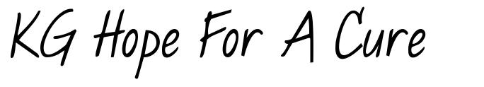KG Hope For A Cure font