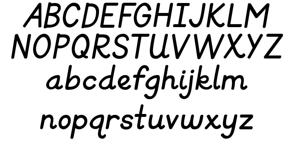KG Primary Italics font specimens