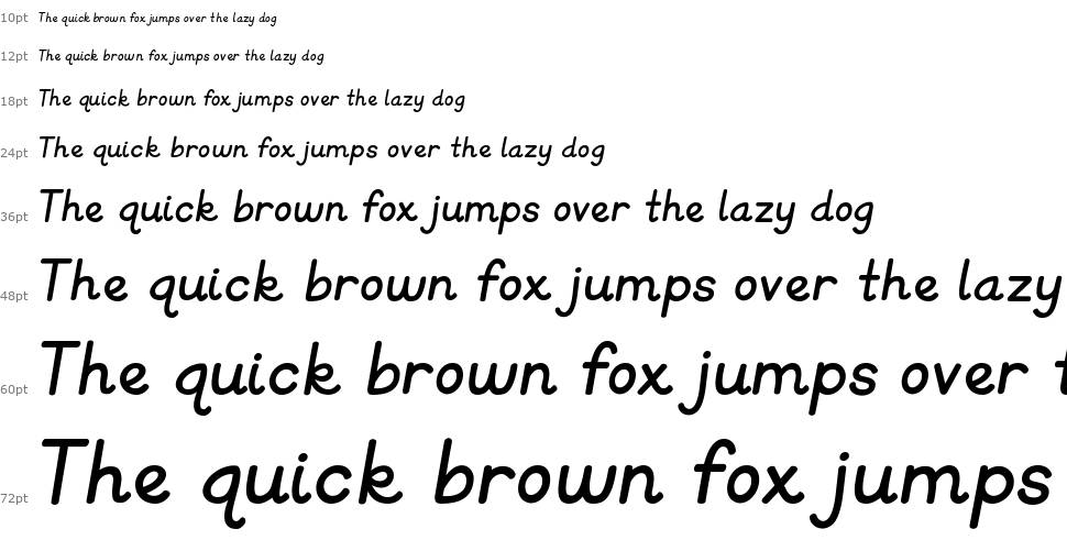 KG Primary Italics font Waterfall