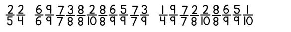 KG Traditional Fractions 字形