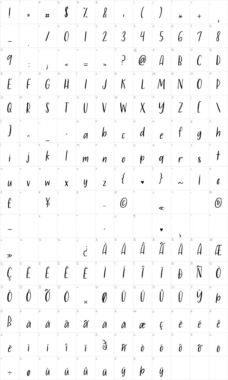 KG You Might Not Like Herfont character map