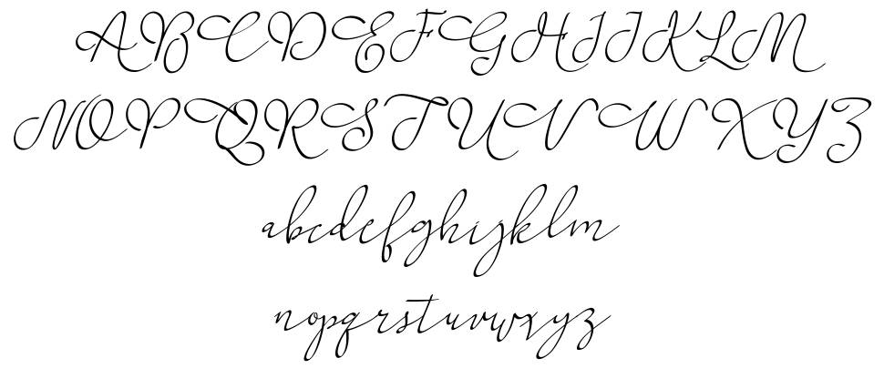 Khanza Script font specimens