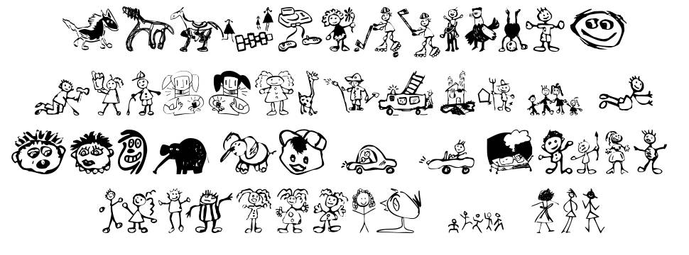 Kids Drawings font Örnekler