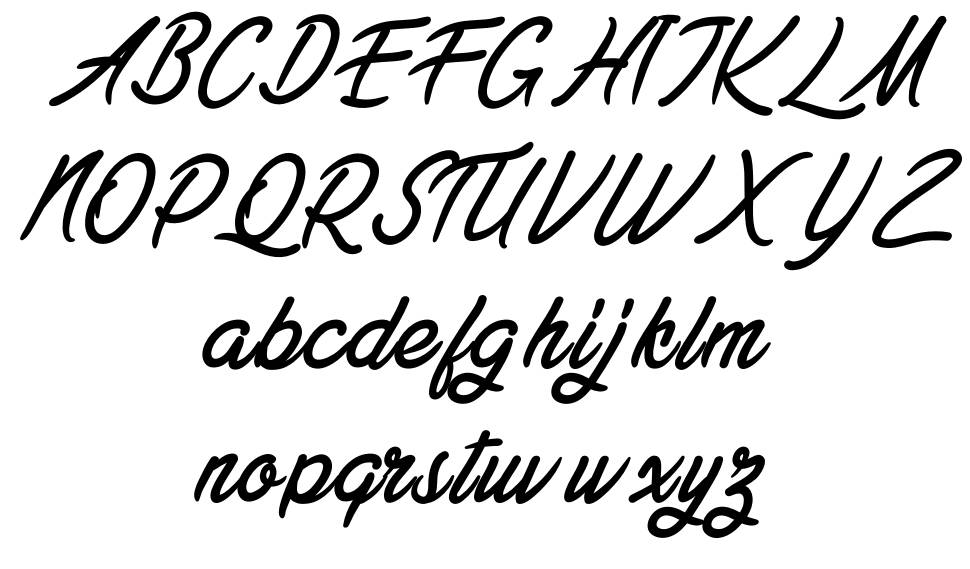 Kigallsama font specimens