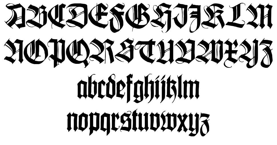 Killigrew font specimens