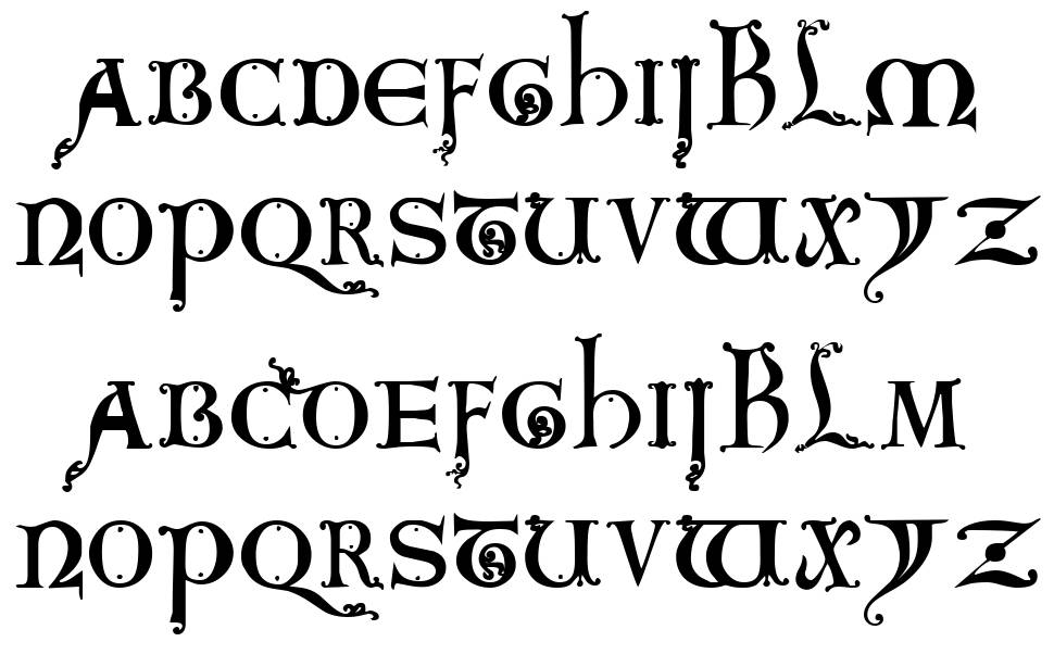 King Arthur font Örnekler