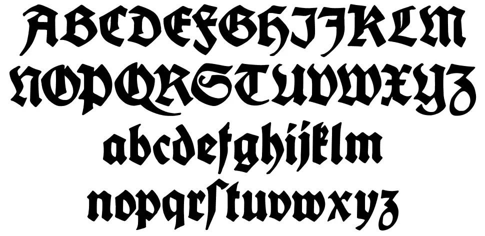 King Arthur Legend font specimens