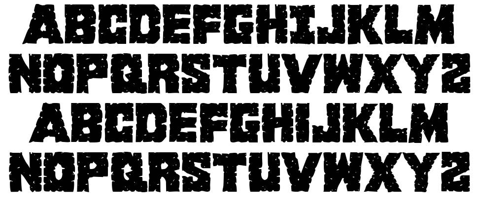 King Commando font specimens