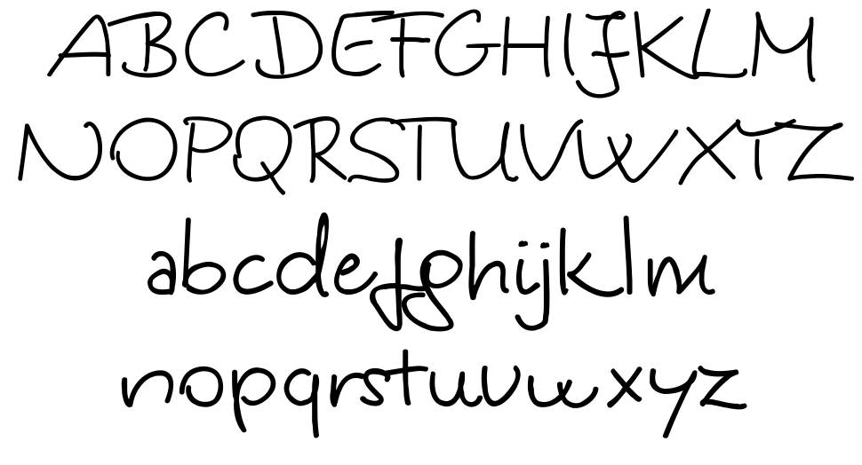 Kinga's handwriting fonte Espécimes