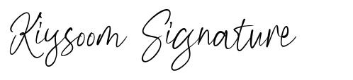 Kiysoom Signature písmo