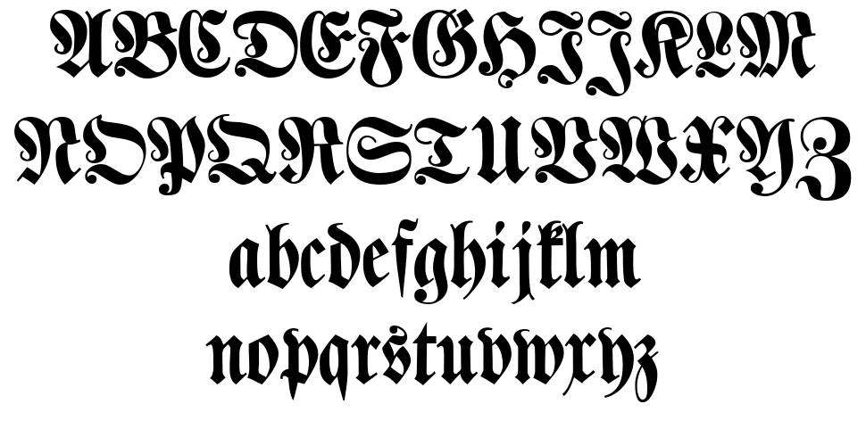 Klaber Fraktur 字形 标本