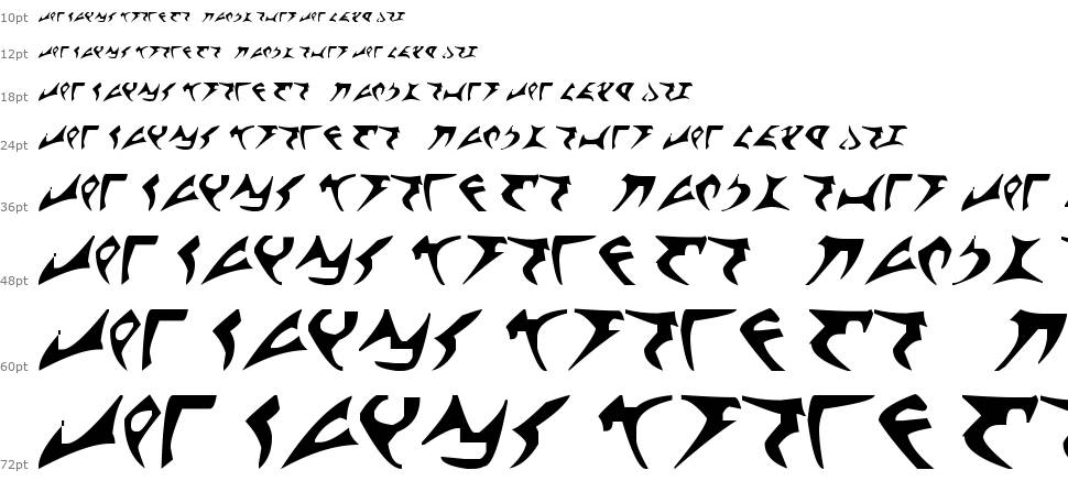 Klingon шрифт Водопад