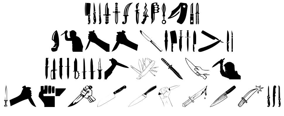 Knife font specimens