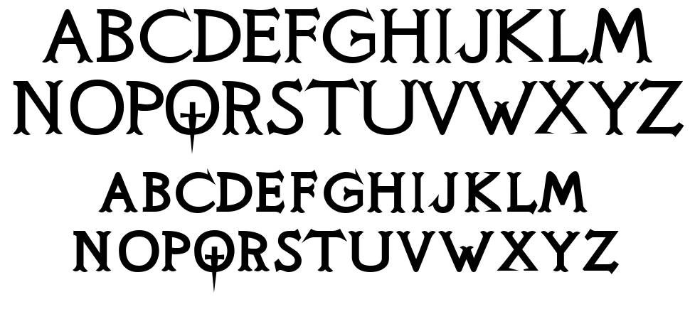Knight's Quest font specimens