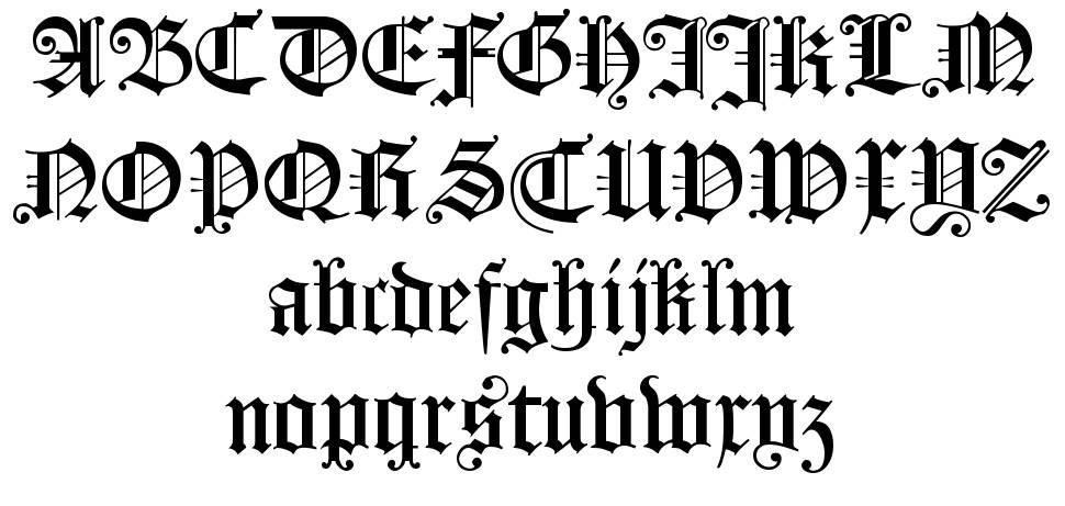 Koenigsberger Gotisch font Örnekler