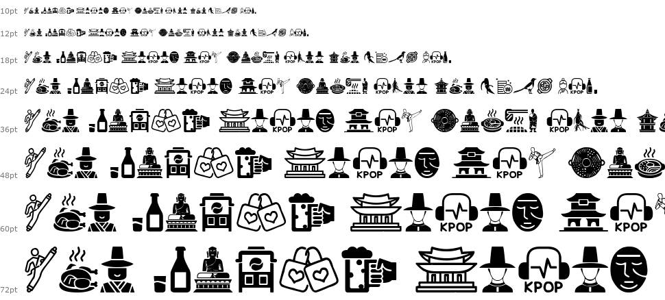 Korean Icons font Waterfall