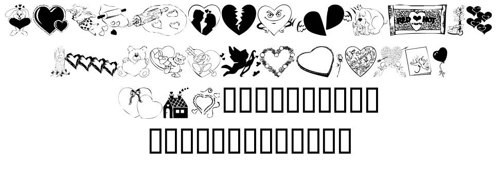 KR Belated Valentine font specimens