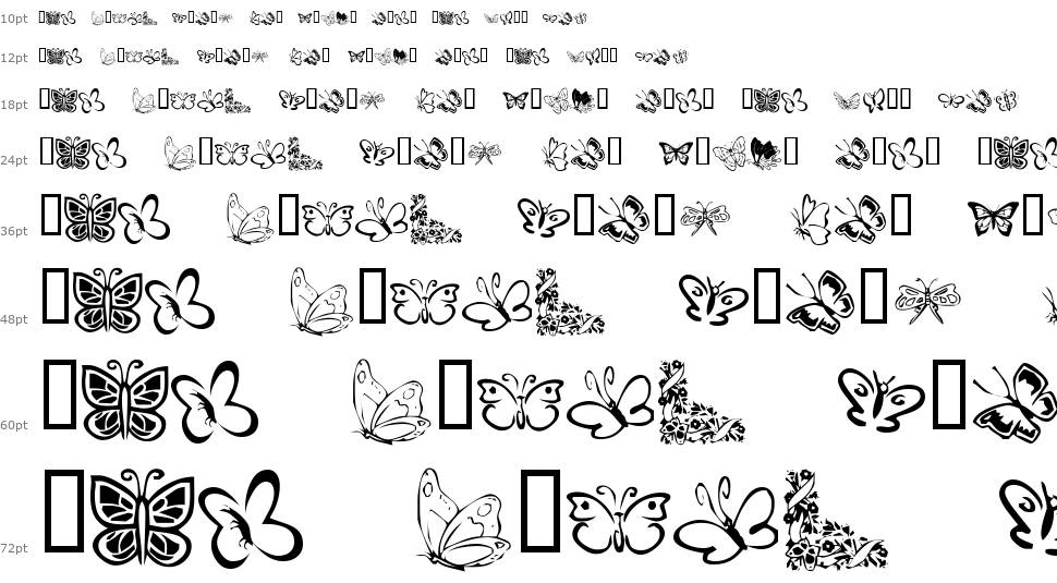 KR Butterflies font Waterfall