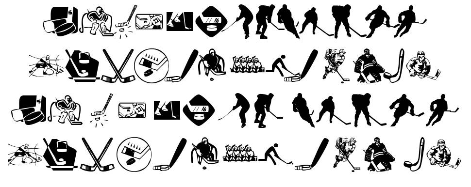 KR Hockey Dings písmo Exempláře