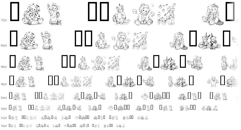KR Holiday Teddiesfont waterfall