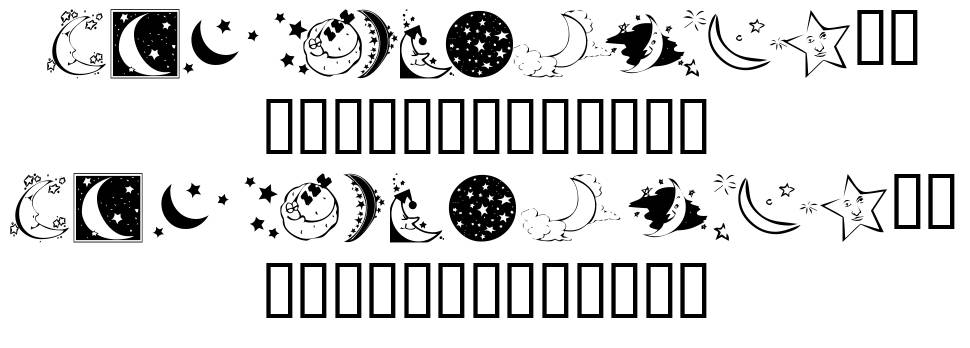 KR Starry Night font specimens