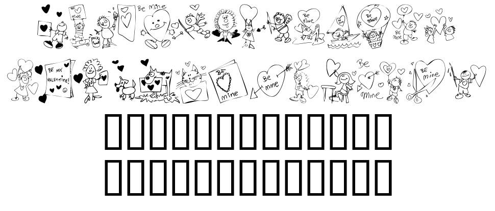 KR Valentine Kids 2006 font Örnekler