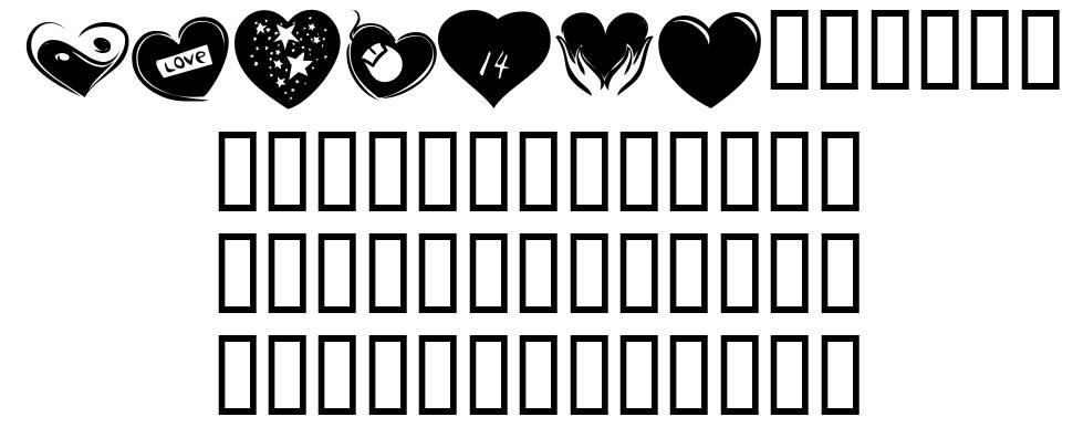 KR Valentines 2006 Six font Örnekler