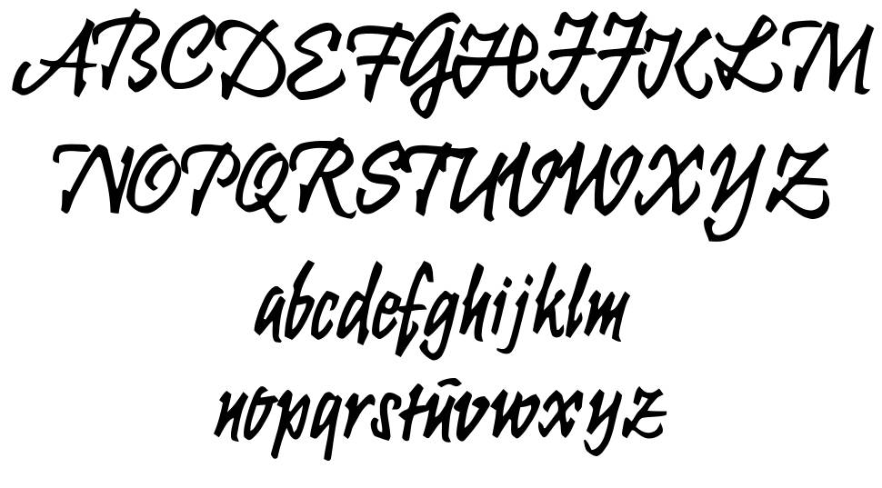 Krugmann Brush font specimens