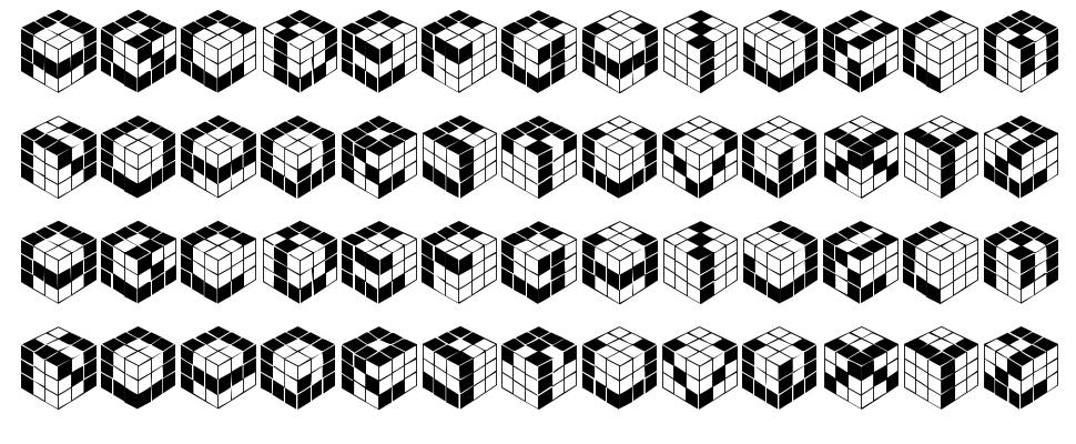 Kubic's Rube font specimens