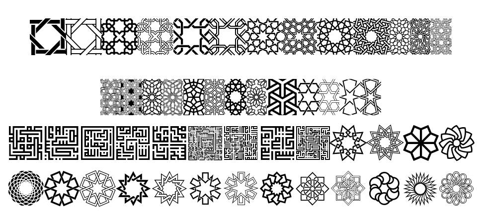 Kufi Pattern font specimens