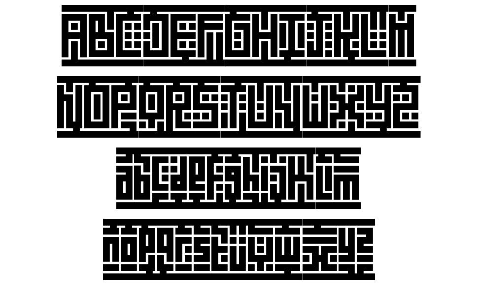 Kuficality Root font specimens