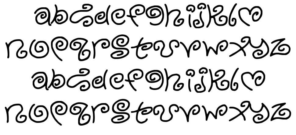 Kurly Kyoots font Örnekler