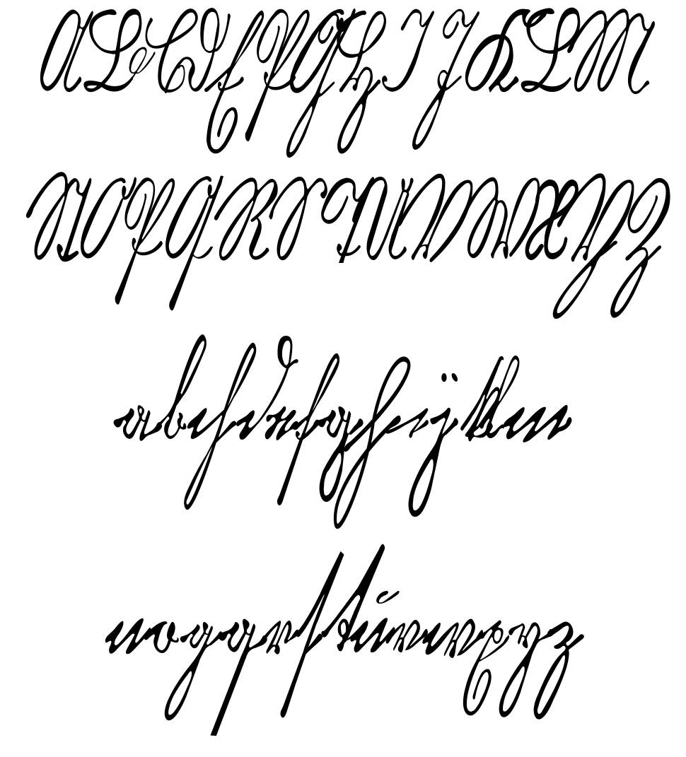 Kurrent Kupferstich Thin písmo Exempláře