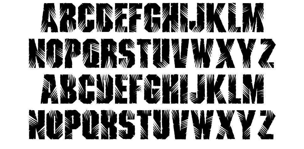 Lacerated font specimens