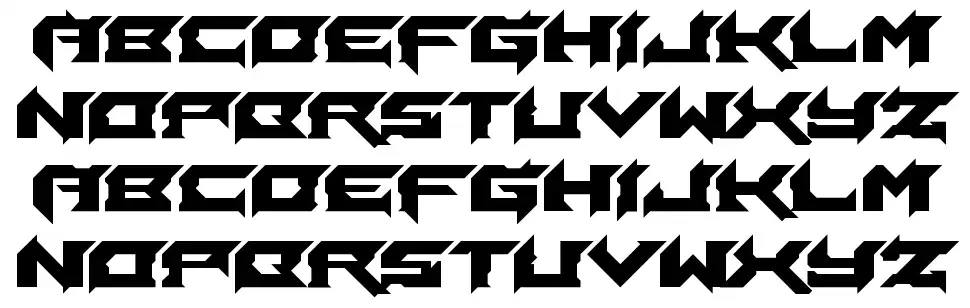 Laceration font specimens