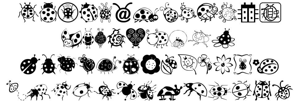 Ladybug Dings font specimens
