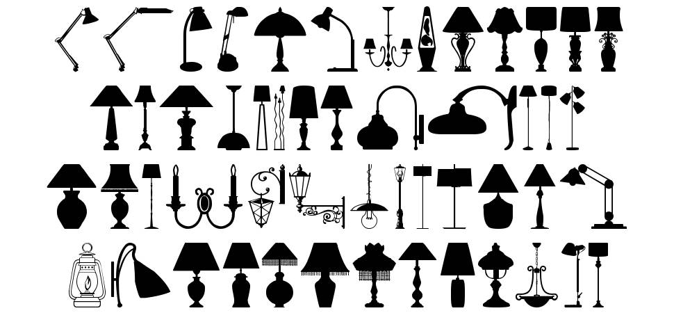 Lamp font specimens