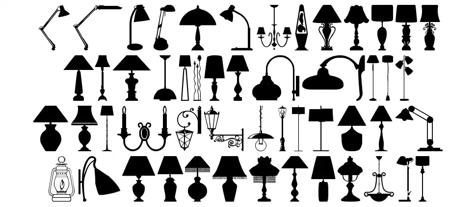 Lamp font specimens