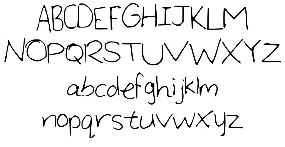 Large Handwriting písmo Exempláře