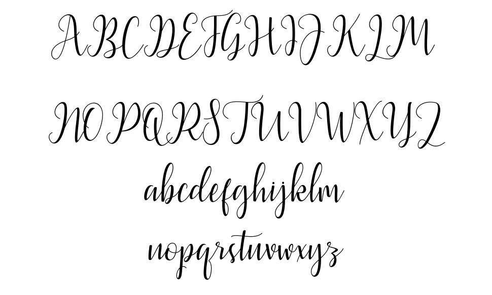 Latasha Script font specimens
