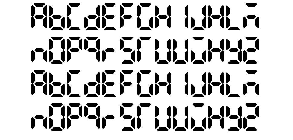LCD AT&T Phone Time/Date font specimens