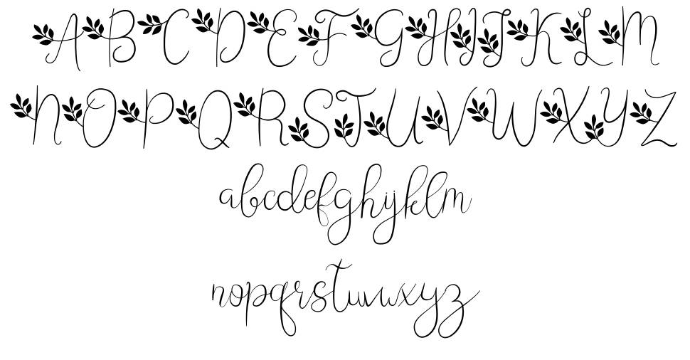 Leafing font specimens