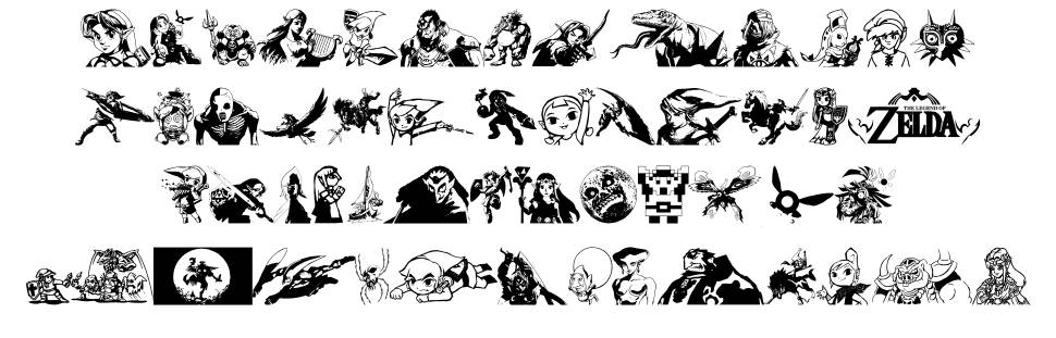 Legend Of Zelda TriFont font Örnekler