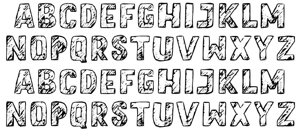 Letter Sketch font specimens