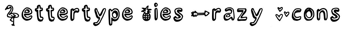 Lettertype Mies Crazy Icons 字形