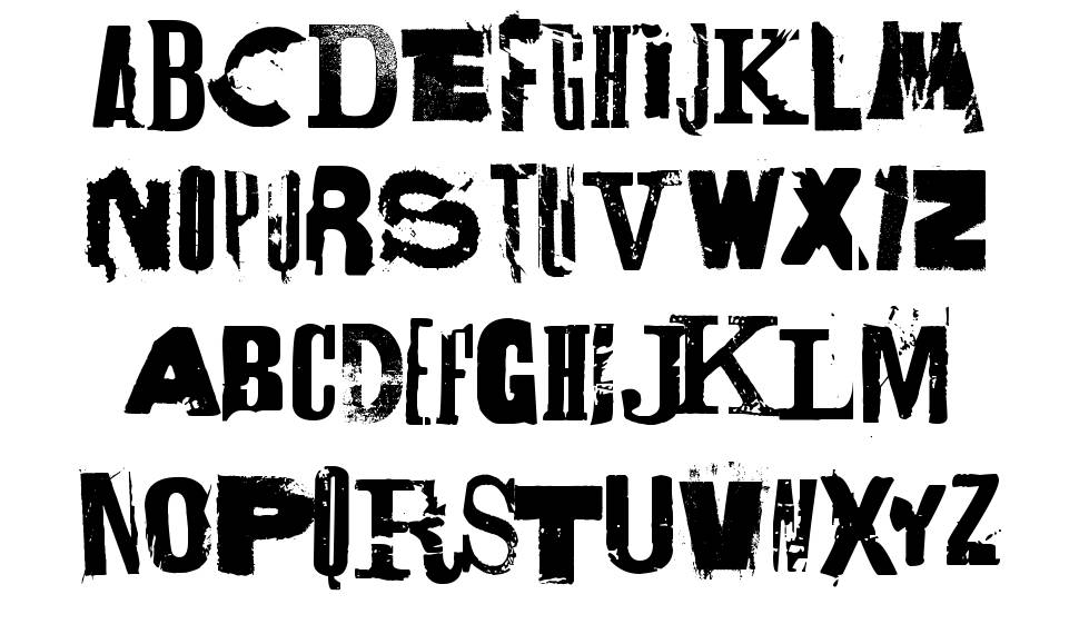 Lettrisme font specimens