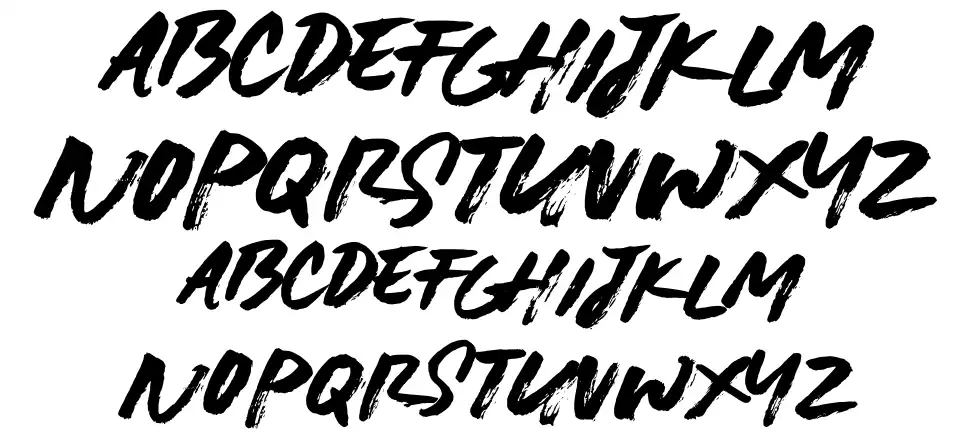 Lightbrushfont specimens