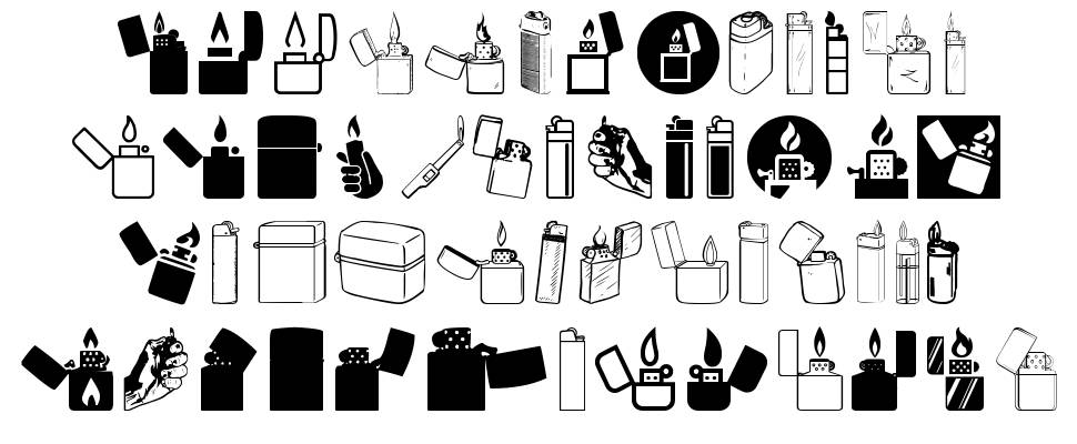 Lighter Icons font specimens