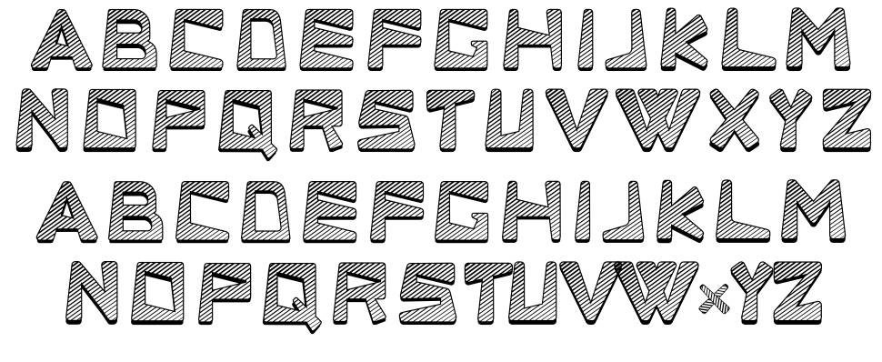 Linesq3d font specimens
